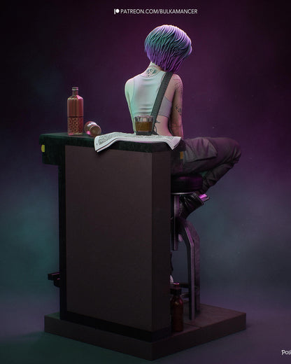 Gaming Action Figurine – Handpainted Resin Figure or DIY Model Kit, Cyberpunk 2077 Judy
