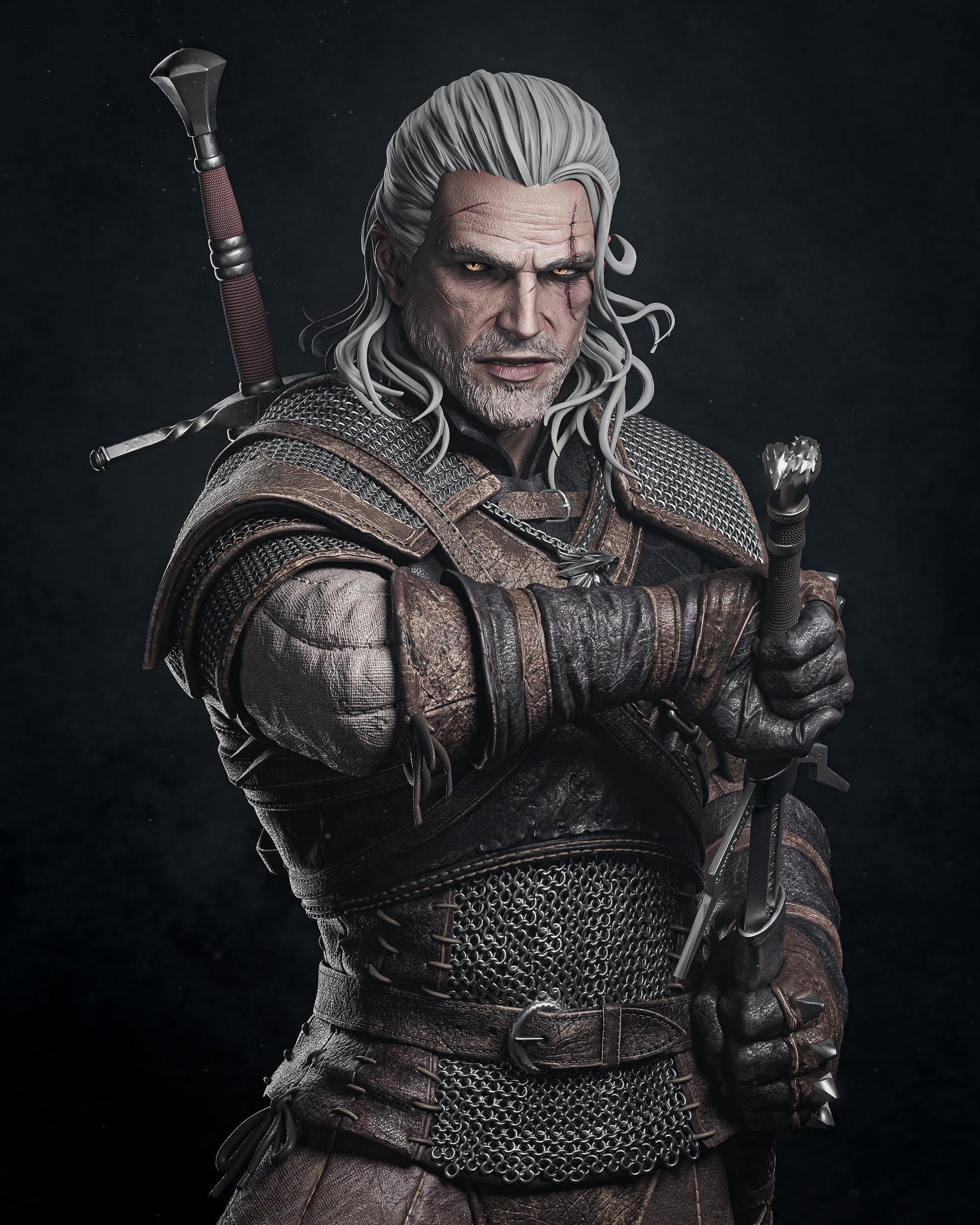 Gaming Action Figurine – Handpainted Resin Figure or DIY Model Kit, The Witcher
