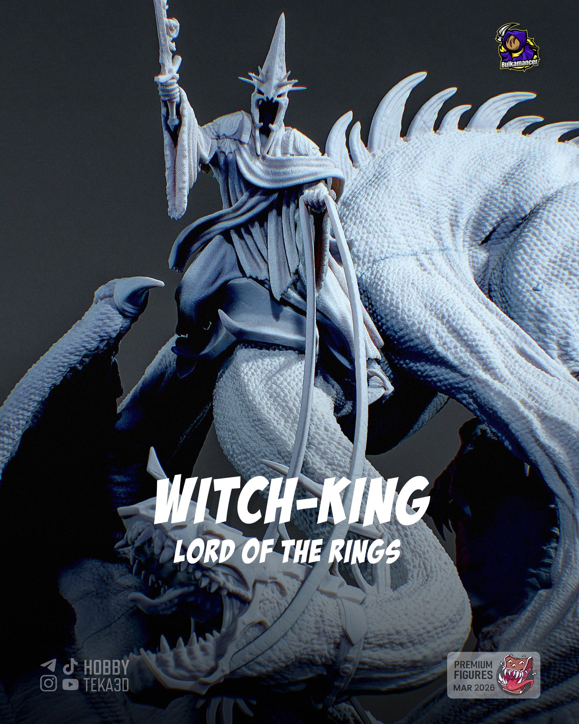 Movie Action Figurine – Handpainted Resin Figure or DIY Model Kit, inspired by The Lord of the Rings Witch-King of Angmar