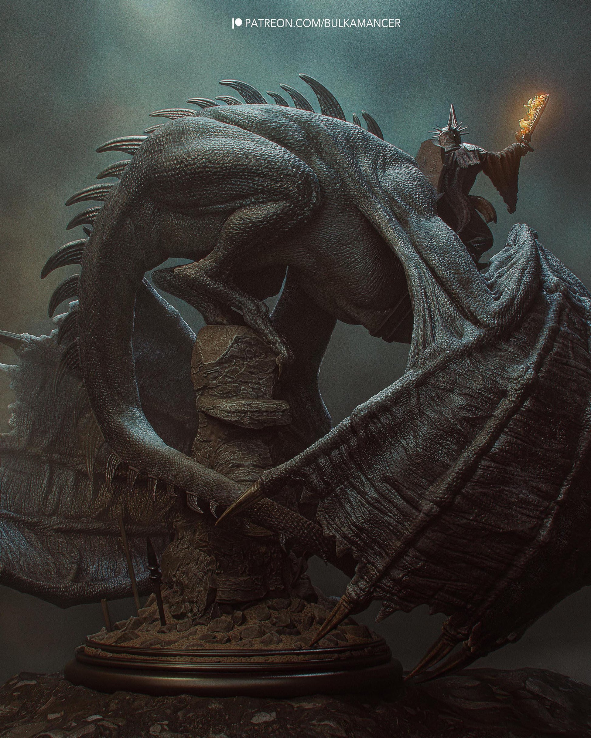 Movie Action Figurine – Handpainted Resin Figure or DIY Model Kit, inspired by The Lord of the Rings Witch-King of Angmar