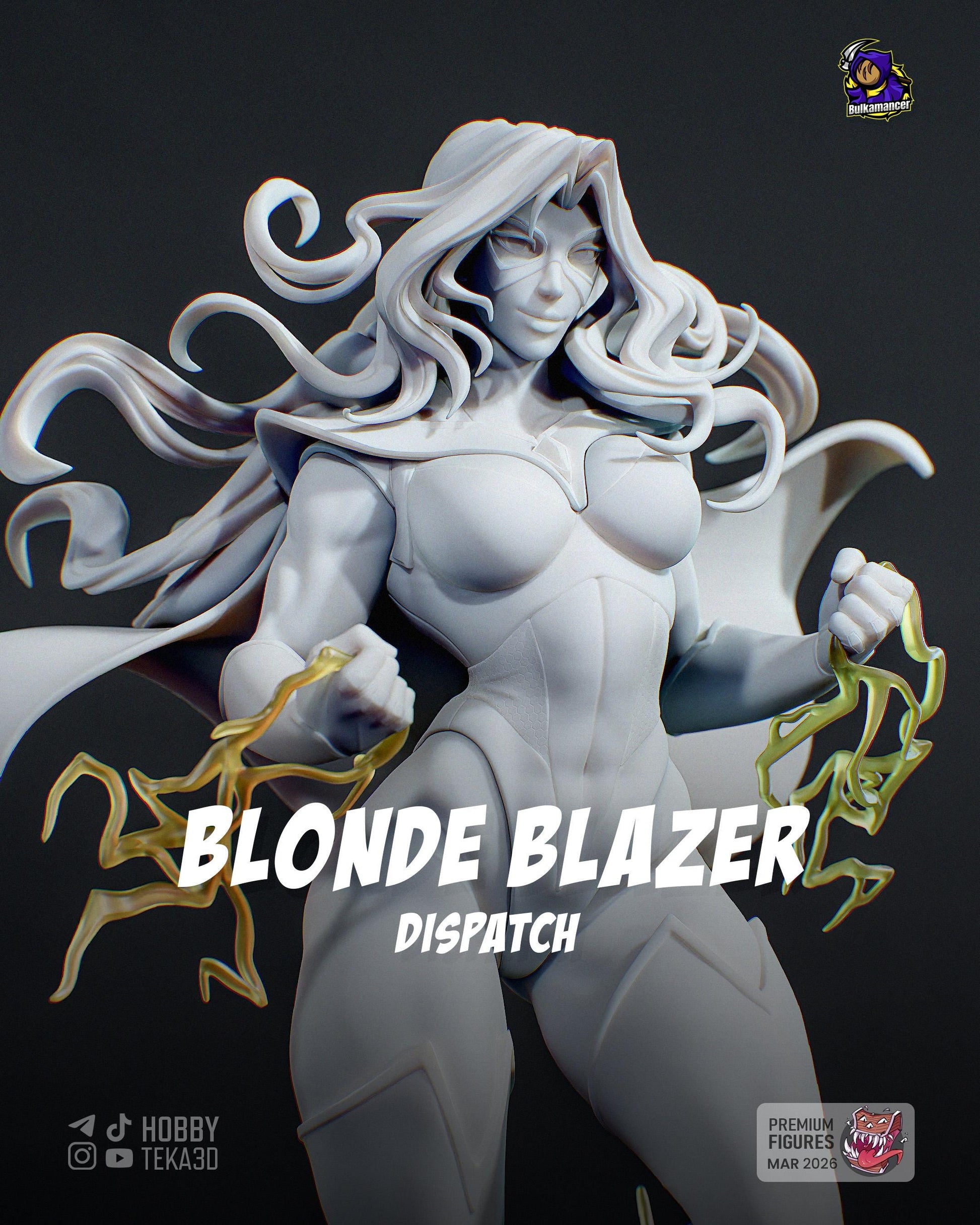 Gaming Action Figurine – Handpainted Resin Figure or DIY Model Kit, inspired by Dispatch Blonde Blazer