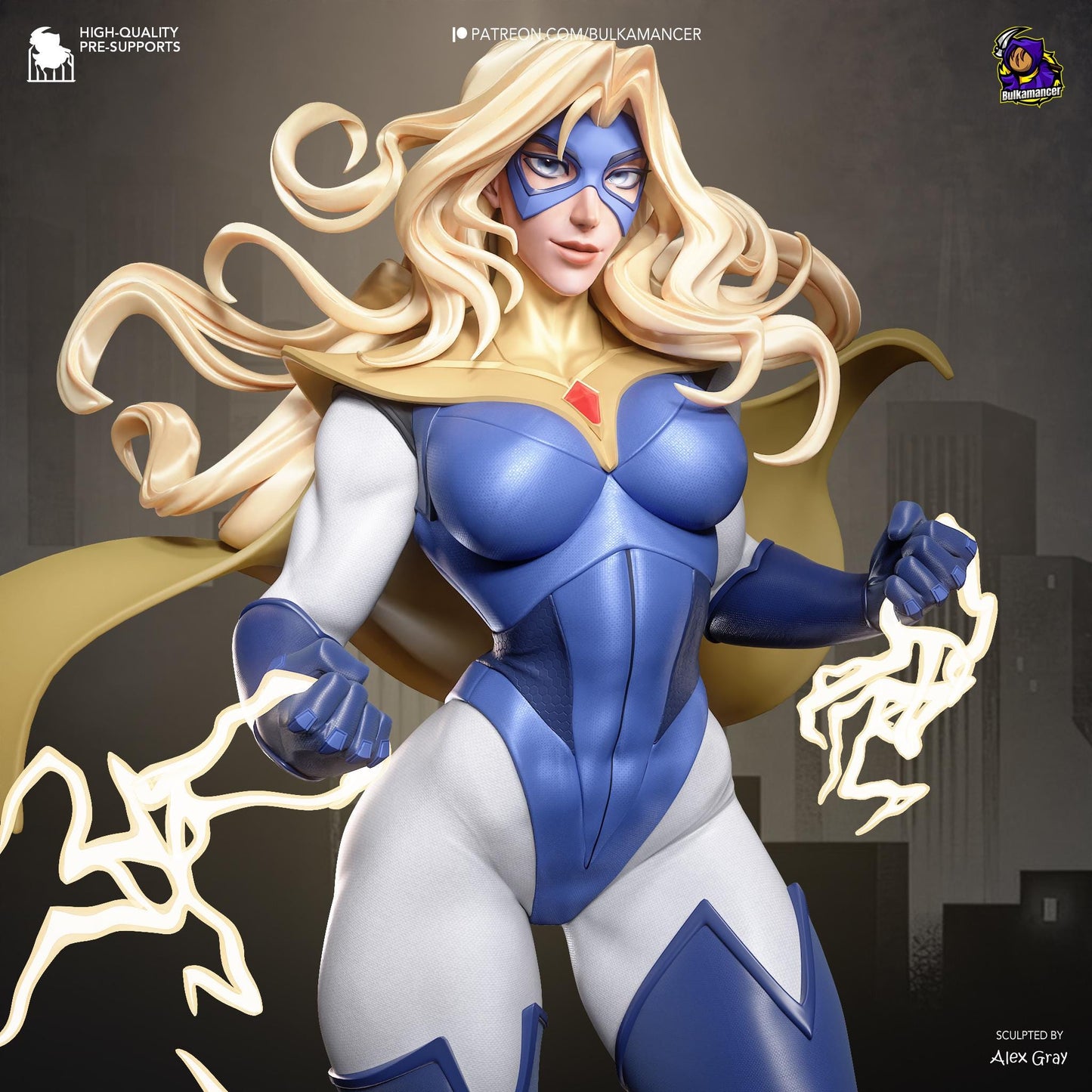Gaming Action Figurine – Handpainted Resin Figure or DIY Model Kit, inspired by Dispatch Blonde Blazer