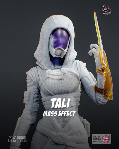 Gaming Action Figurine – Handpainted Resin Figure or DIY Model Kit, inspired by Mass Effect Tali'Zorah