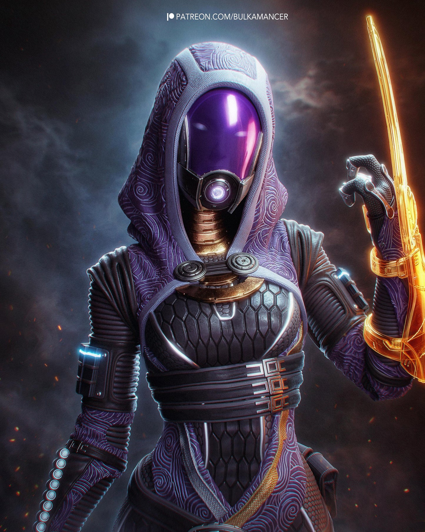 Gaming Action Figurine – Handpainted Resin Figure or DIY Model Kit, inspired by Mass Effect Tali'Zorah