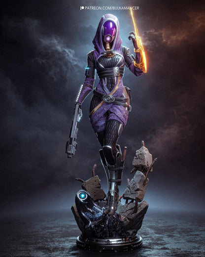 Gaming Action Figurine – Handpainted Resin Figure or DIY Model Kit, inspired by Mass Effect Tali'Zorah