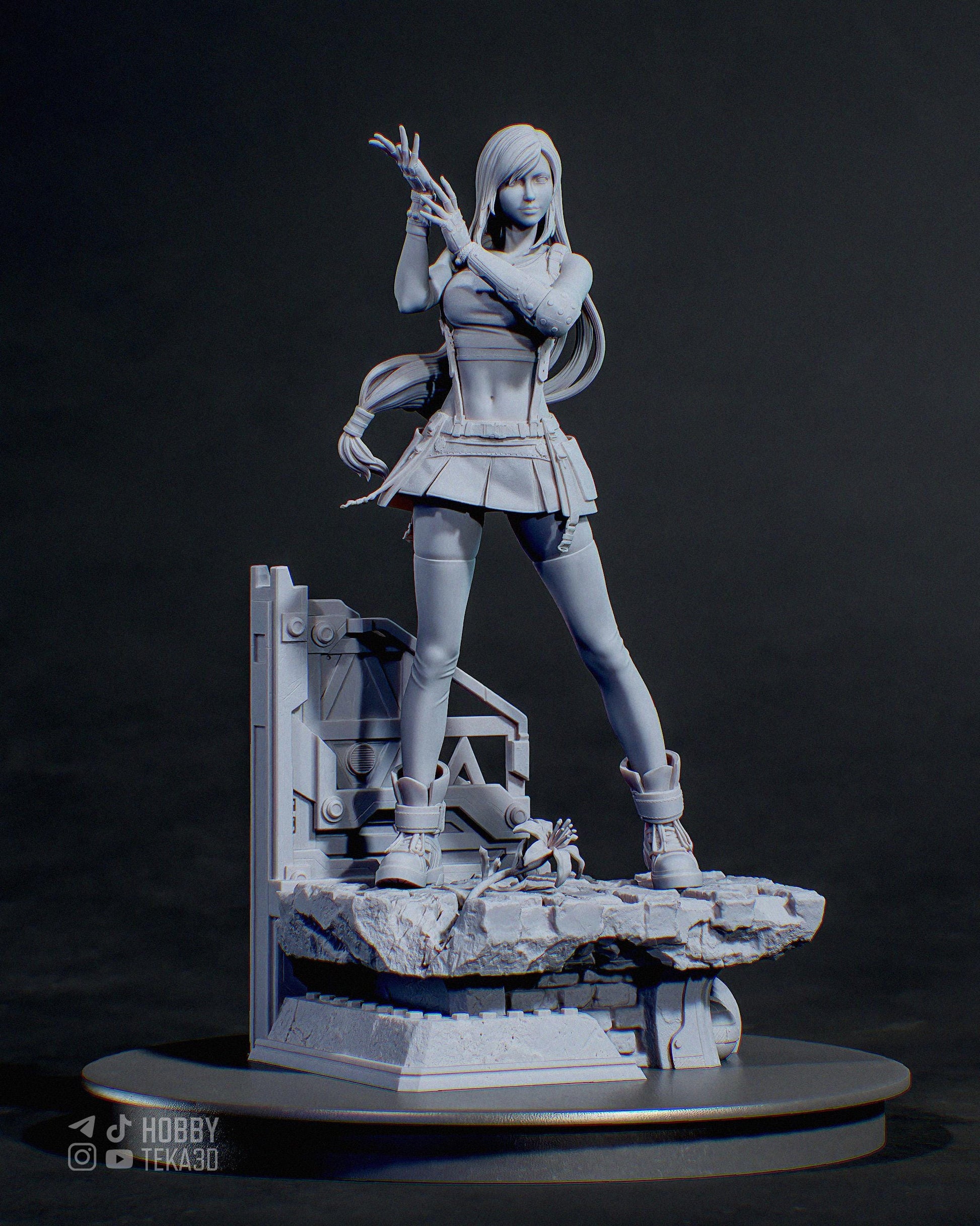 Anime Figure – Unpainted Resin Figure, Action Figure, inspired by Final Fantasy VII – Martialist