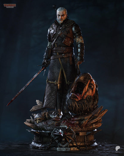 Gaming Action Figurine – Handpainted Resin Figure or DIY Model Kit, inspired by The Witcher Geralt of Rivia