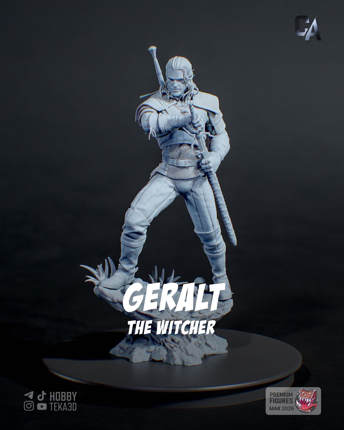 Gaming Action Figurine – Handpainted Resin Figure or DIY Model Kit, The Witcher