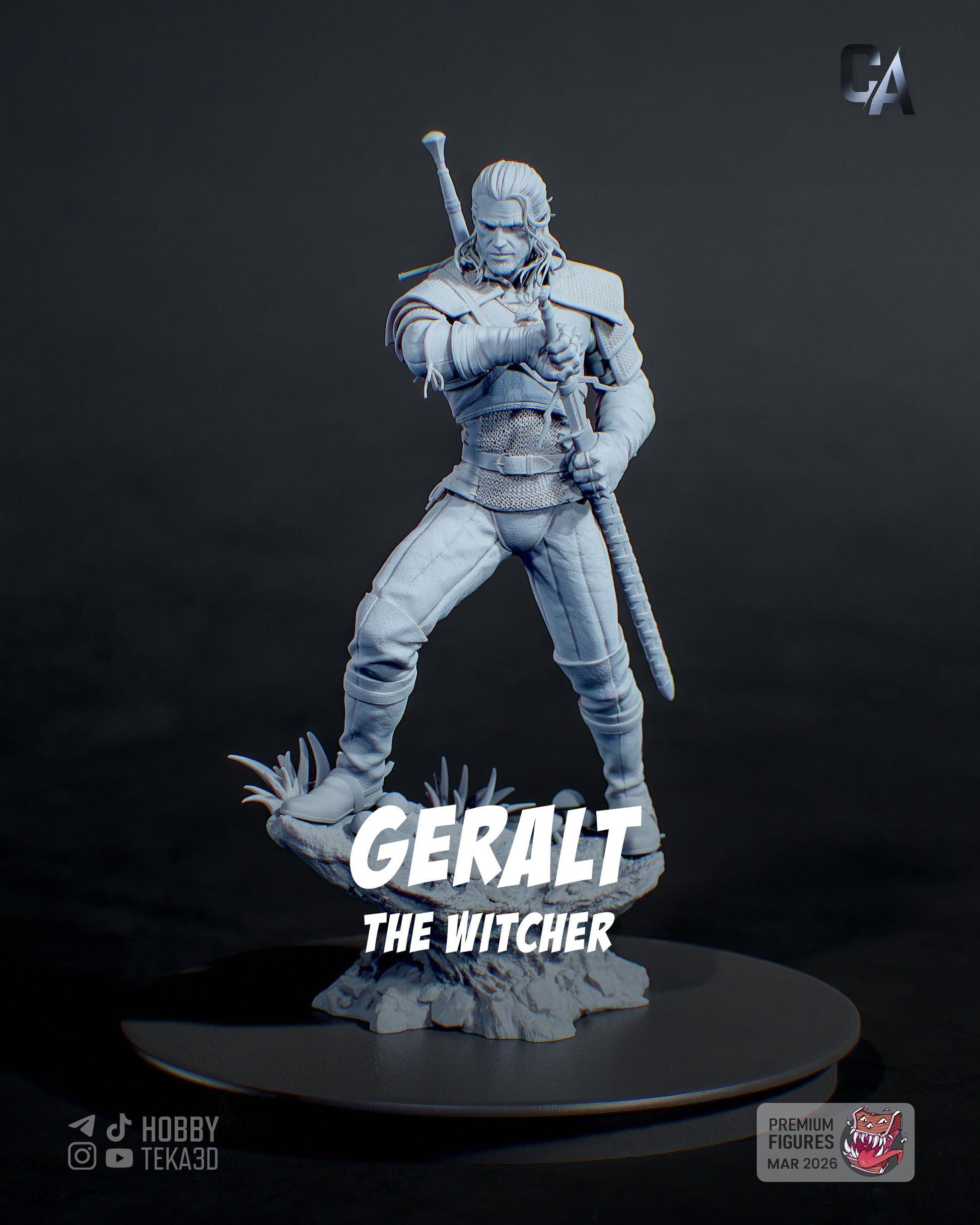 Gaming Action Figurine – Handpainted Resin Figure or DIY Model Kit, The Witcher