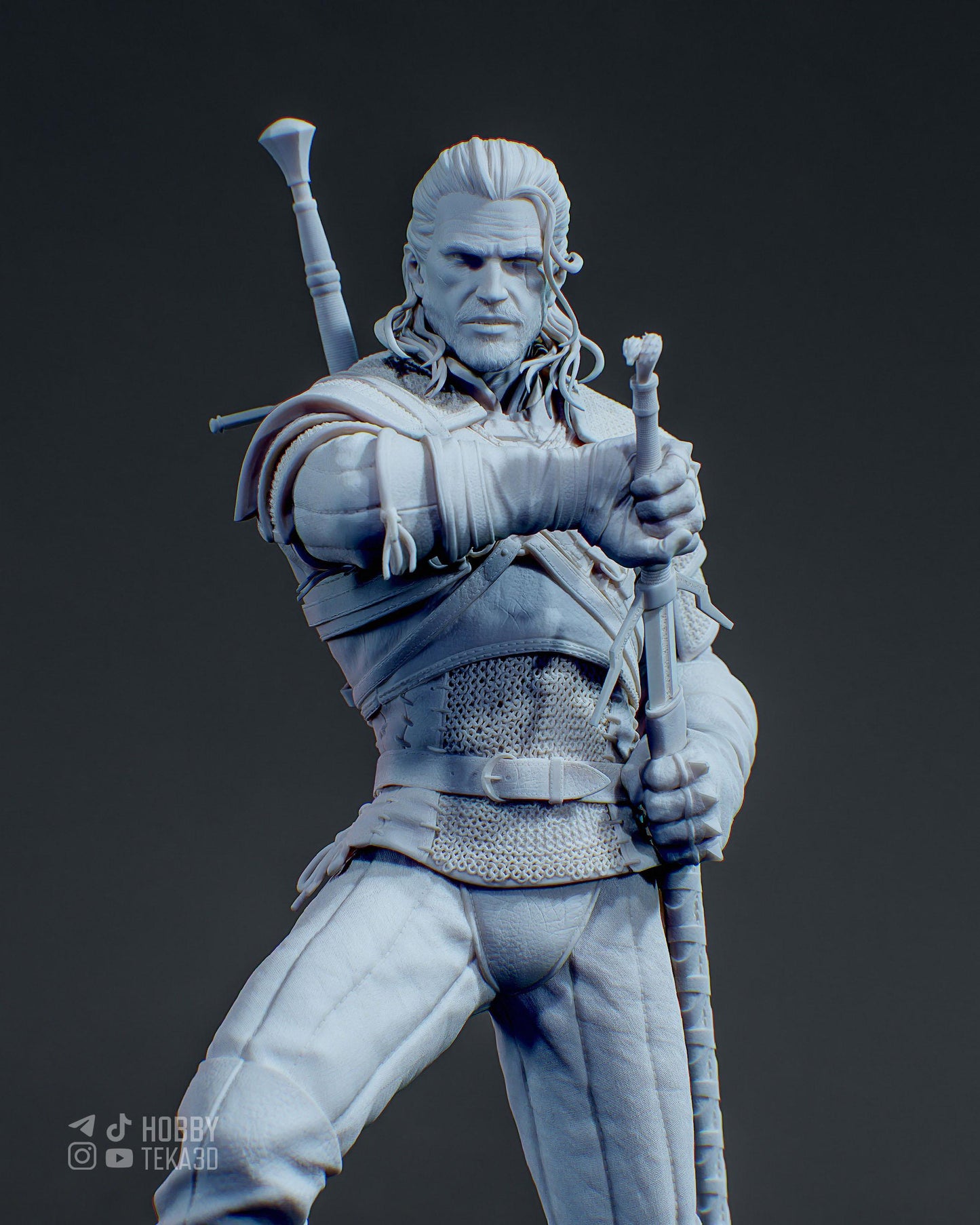 Gaming Action Figurine – Handpainted Resin Figure or DIY Model Kit, The Witcher