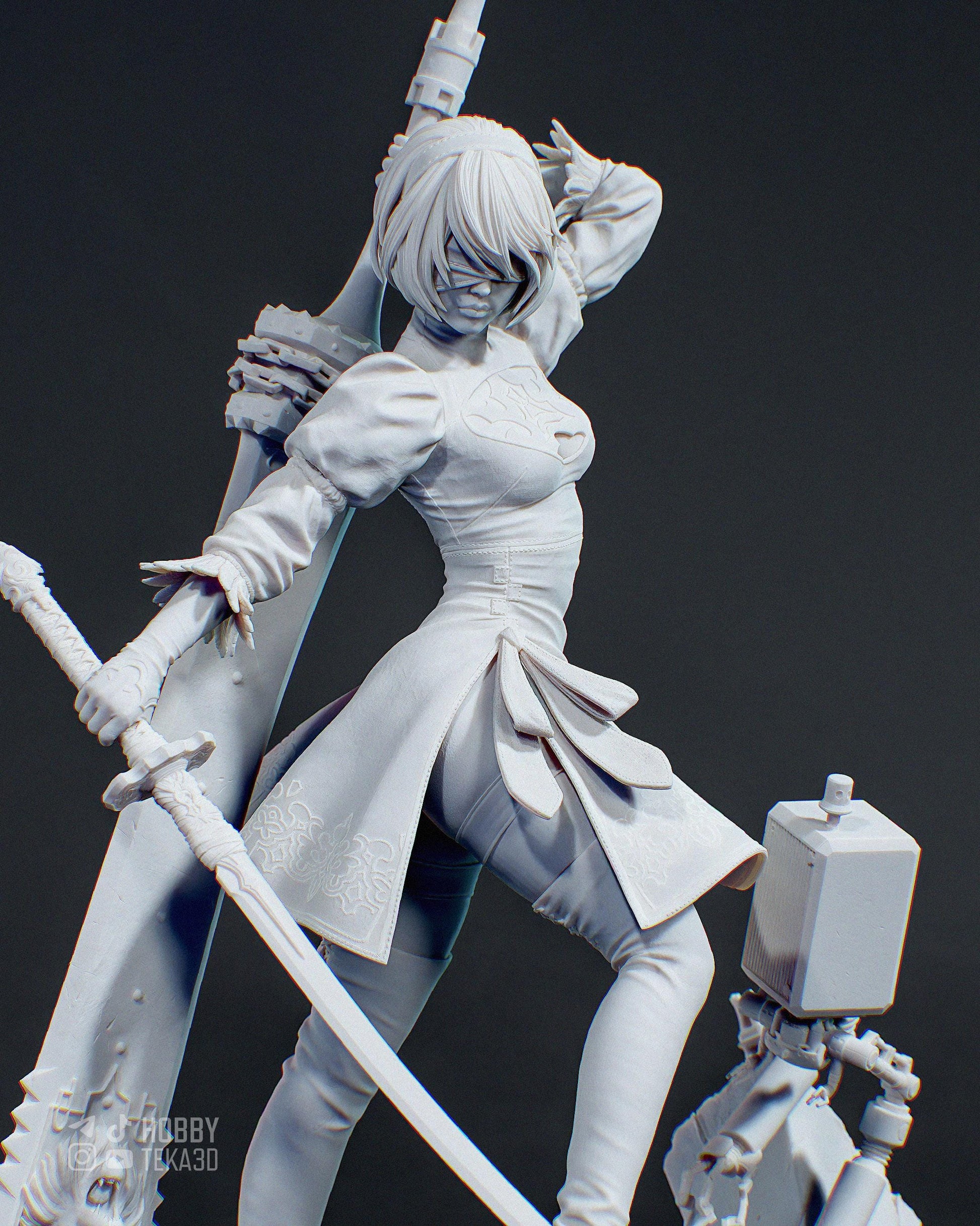 Anime Figure – Paintable Resin Collectible, Action Figure, inspired by NieR: Automata – Executioner