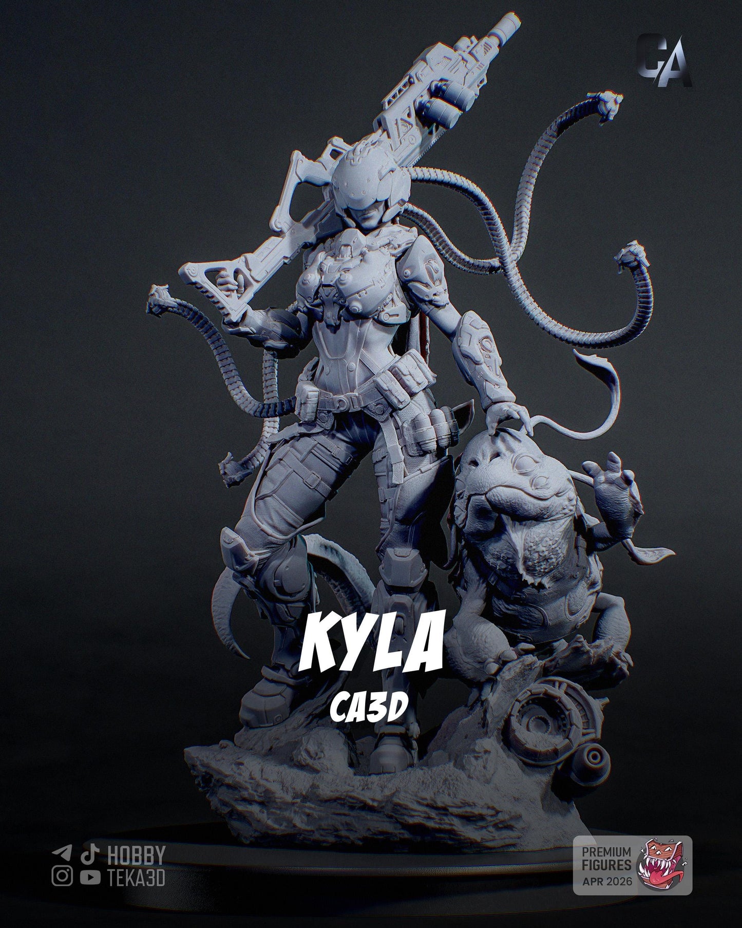 Gaming Action Figurine – Handpainted Resin Figure or DIY Model Kit, CA3D Kyla