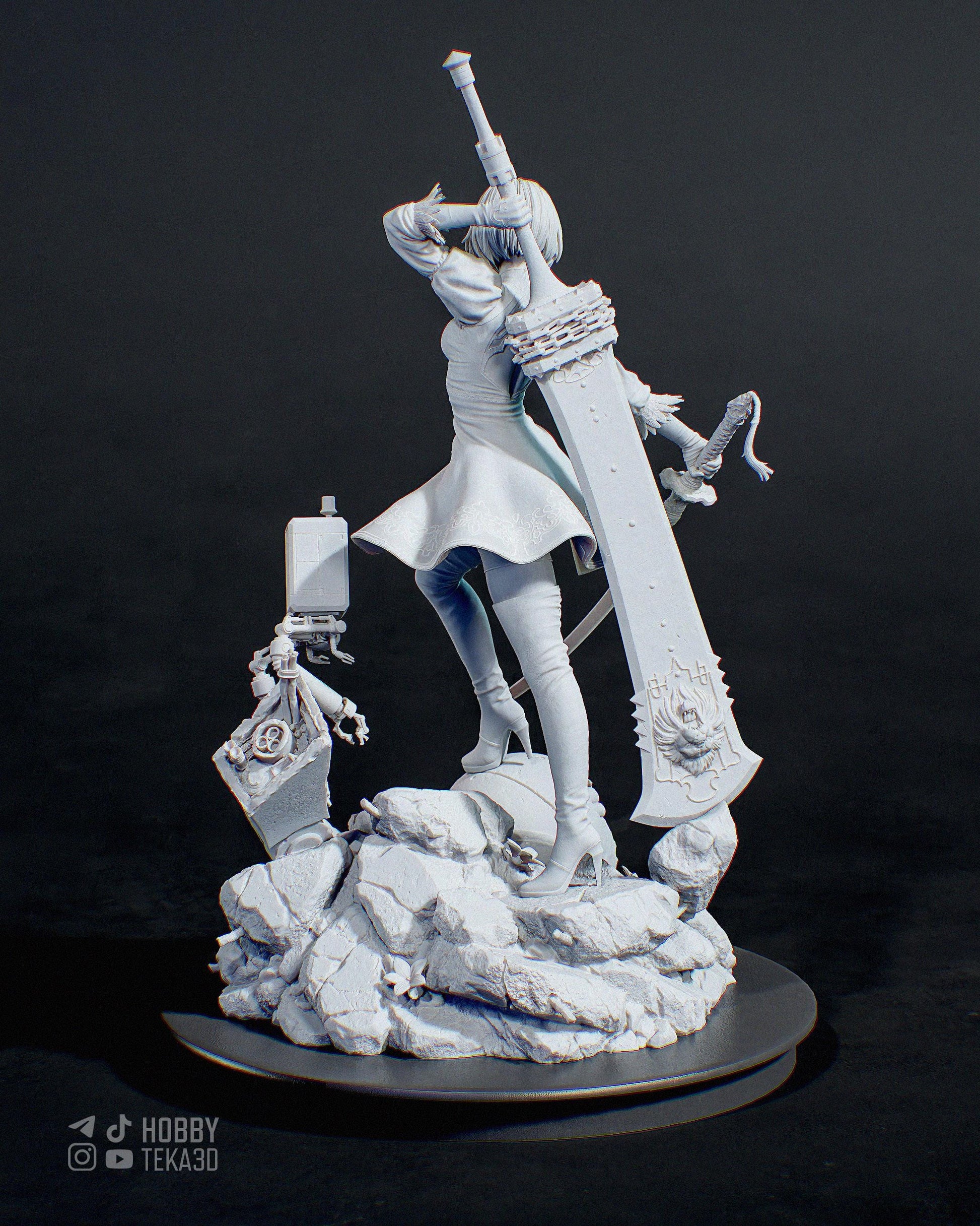 Anime Figure – Paintable Resin Collectible, Action Figure, inspired by NieR: Automata – Executioner