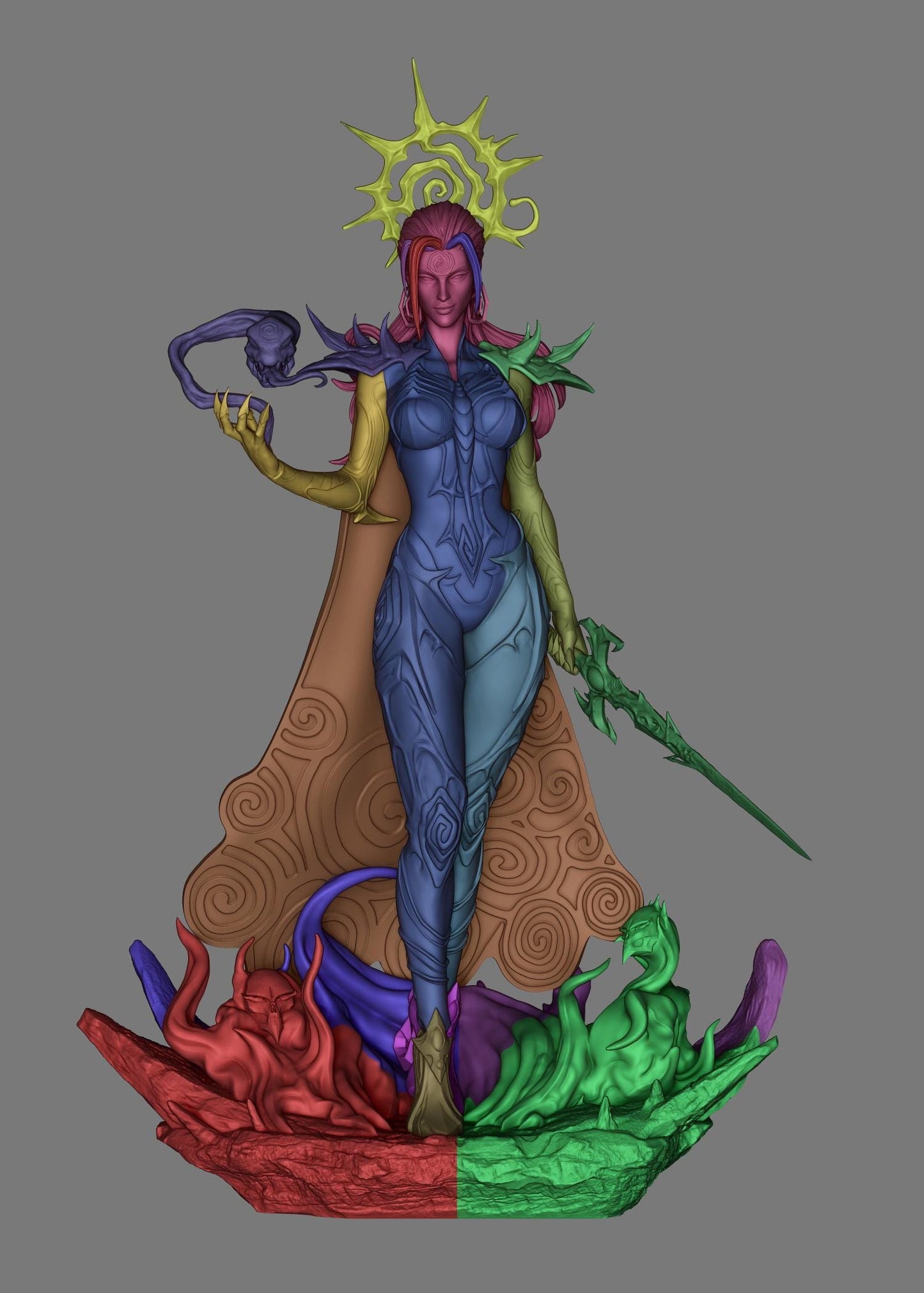 3D Model – Handpainted Collector Statue, Action Figure, inspired by Marvel Thor – Deathqueen