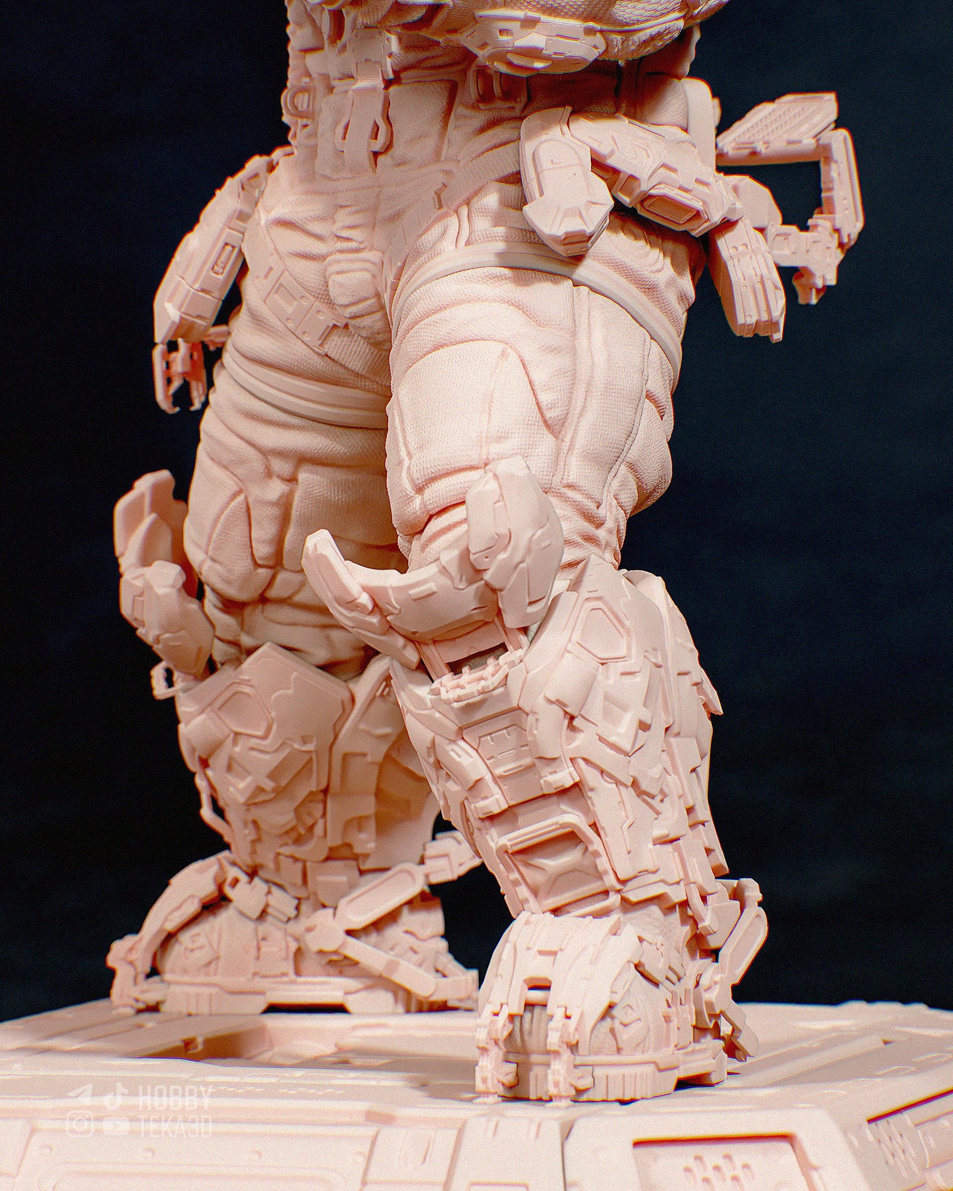 Hugh and Diana - Father and Daughter - Unpainted Resin Figure, Action Figure, inspired by Pragmata