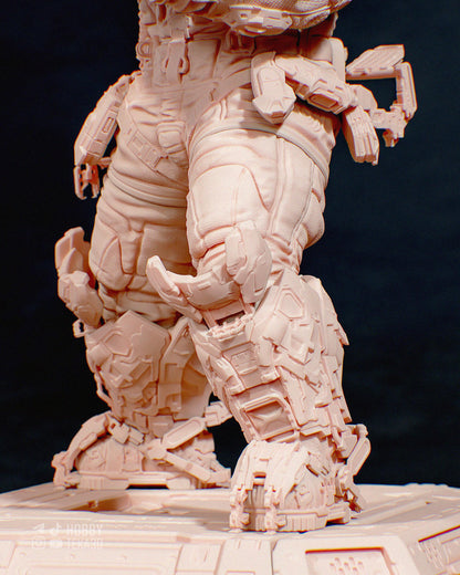 Hugh and Diana - Father and Daughter - Unpainted Resin Figure, Action Figure, inspired by Pragmata