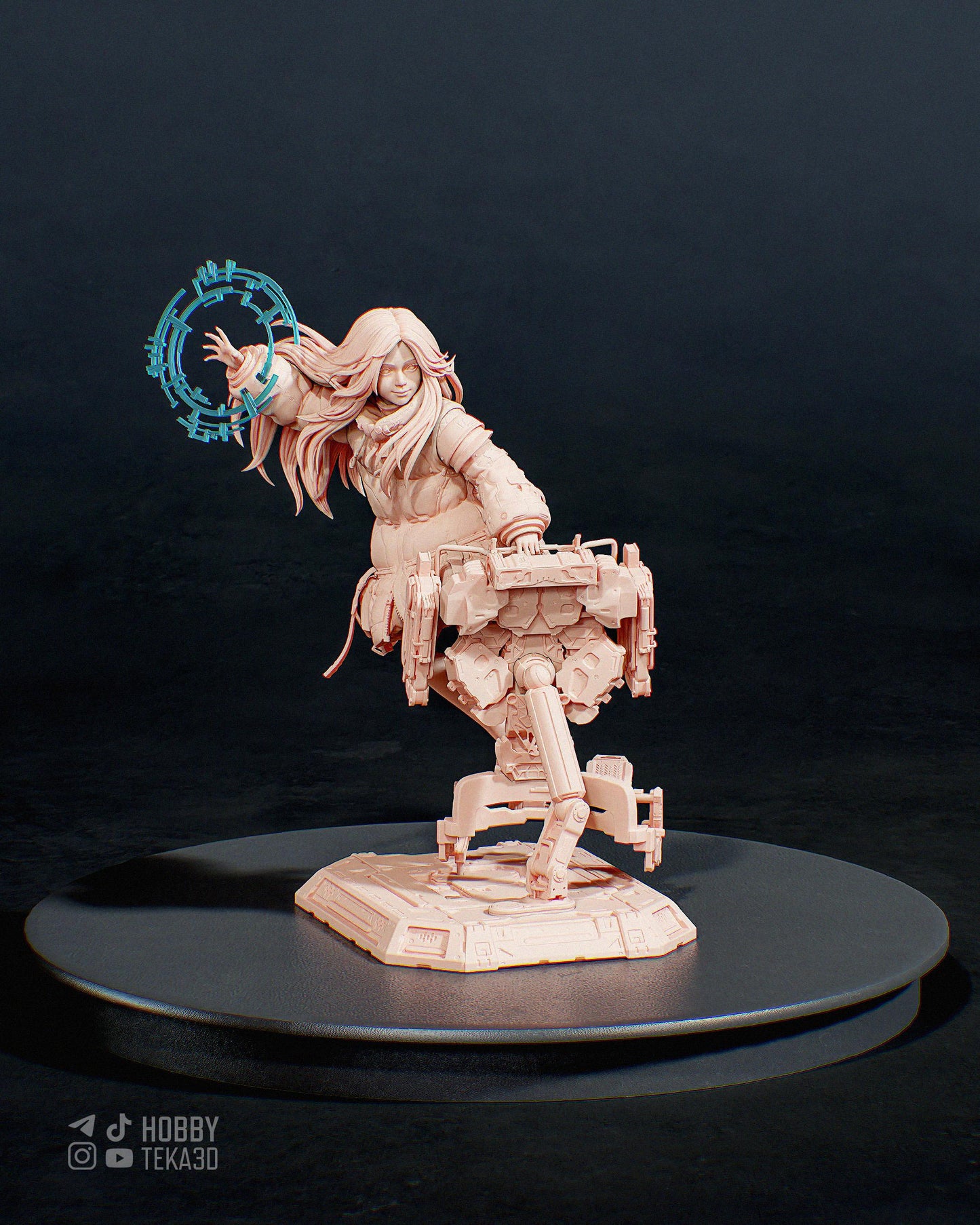 Diana – Paintable Resin Collectible, Action Figure, 3D model, inspired by Pragmata