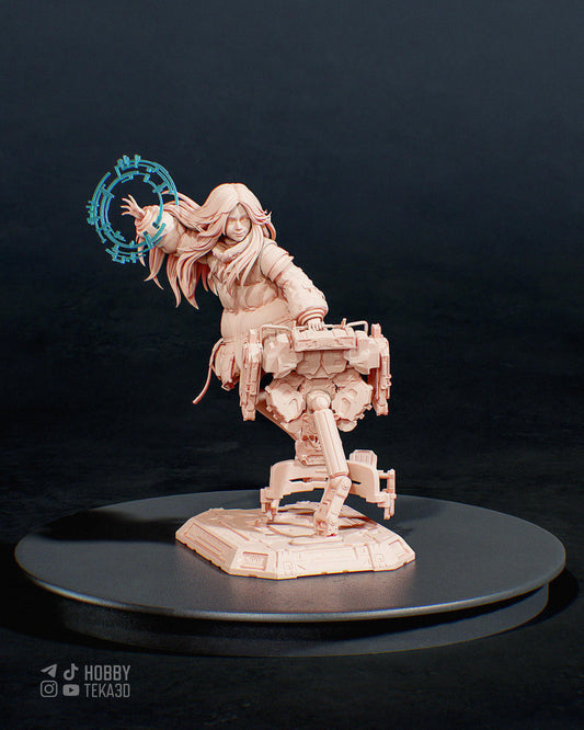 Diana – Paintable Resin Collectible, Action Figure, 3D model, inspired by Pragmata