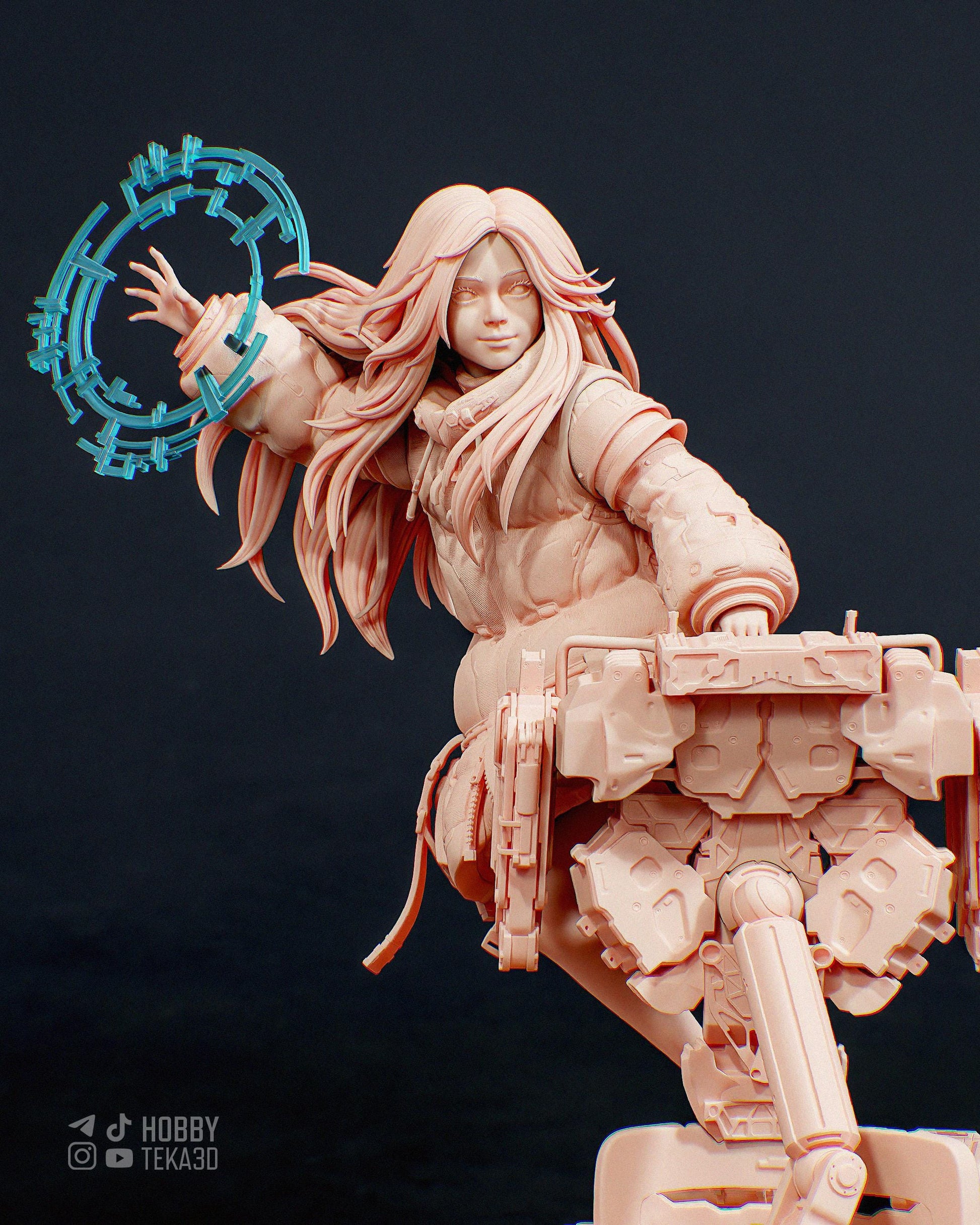 Diana – Paintable Resin Collectible, Action Figure, 3D model, inspired by Pragmata