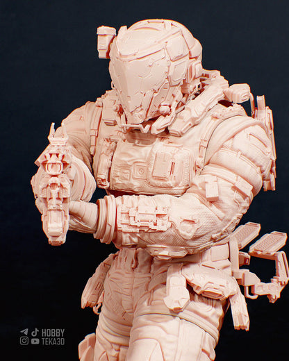 Hugh - 3D Model – Unpainted Display Figure, Action Figure, inspired by Pragmata