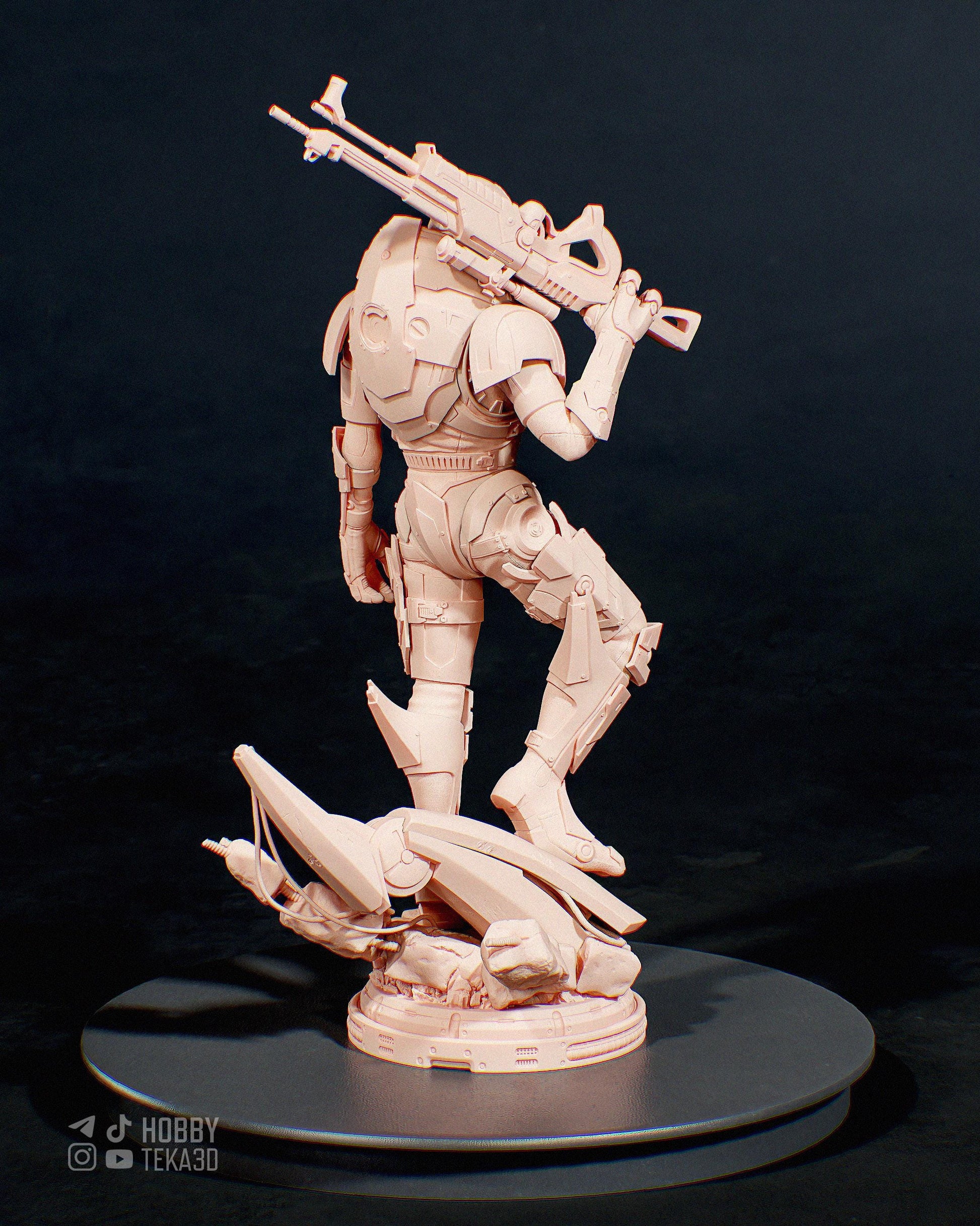 3D Model – Unpainted Resin Figure, Action Figure, inspired by Mass Effect – Sharpshooter
