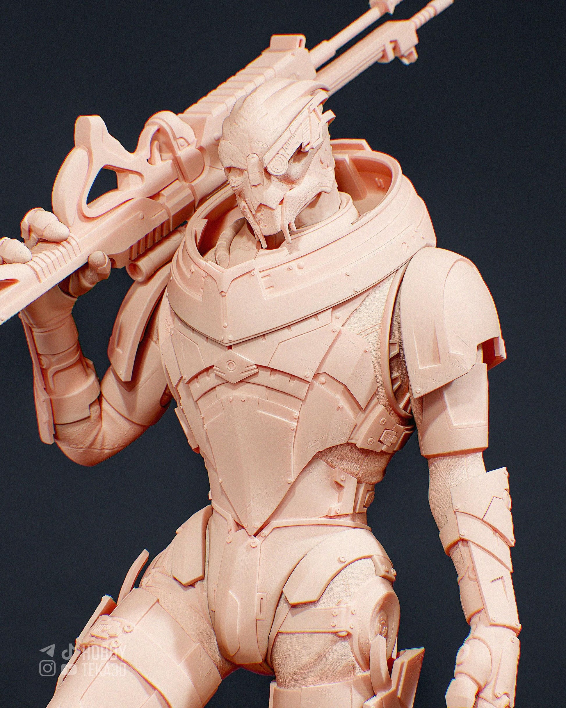 3D Model – Unpainted Resin Figure, Action Figure, inspired by Mass Effect – Sharpshooter