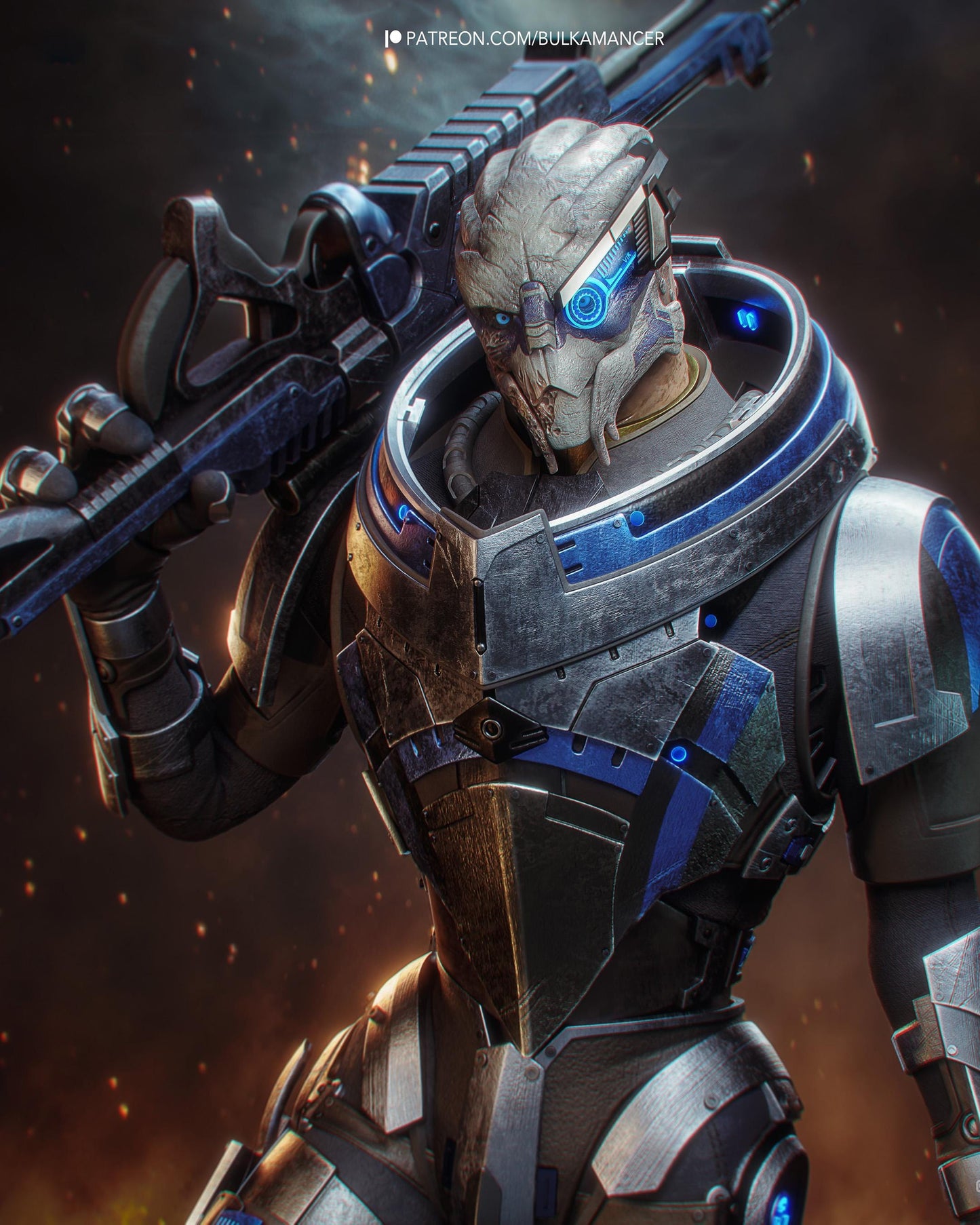 3D Model – Handpainted Resin Figure, Action Figure, inspired by Mass Effect – Marksman