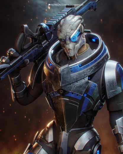 3D Model – Handpainted Resin Figure, Action Figure, inspired by Mass Effect – Marksman
