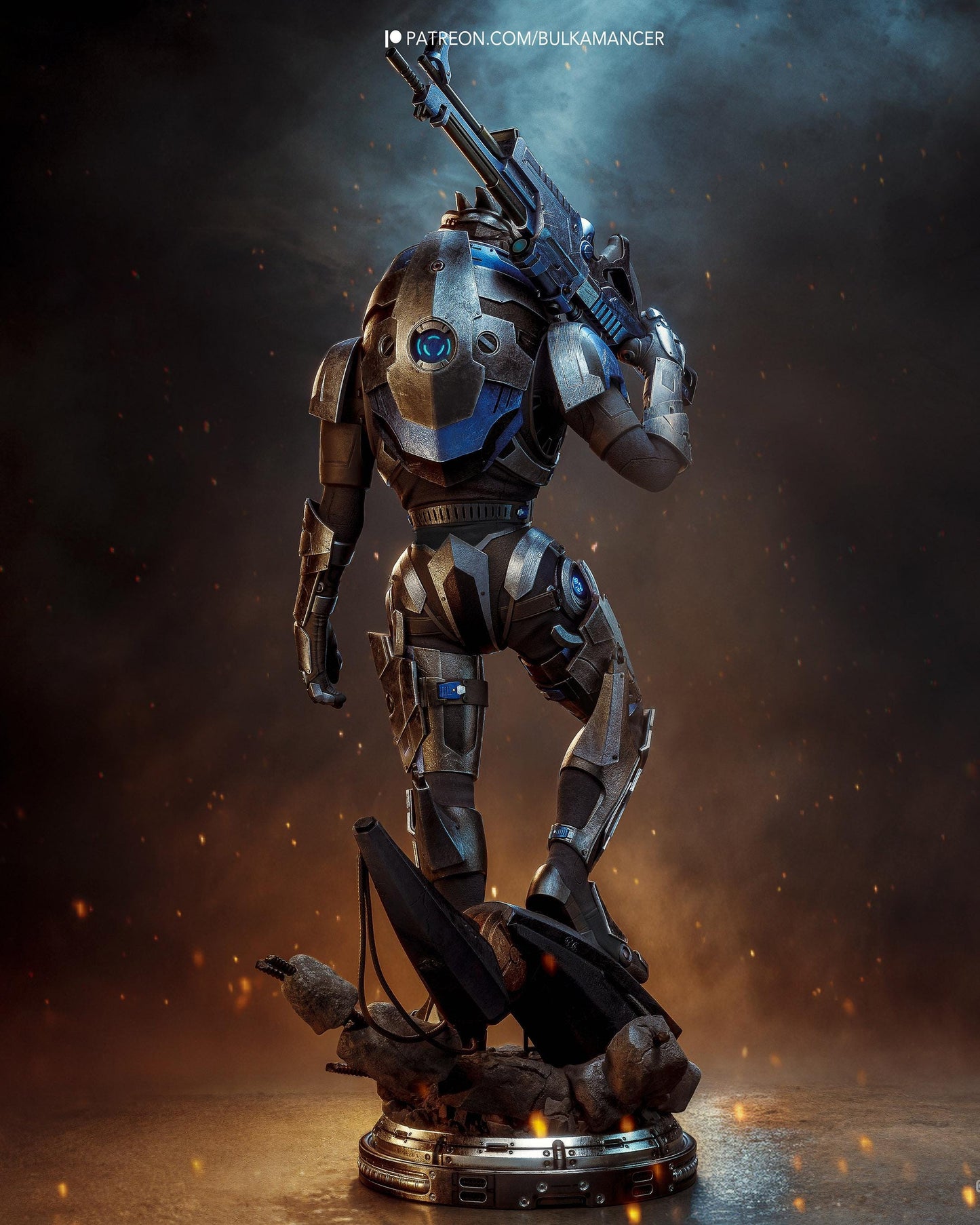 3D Model – Handpainted Resin Figure, Action Figure, inspired by Mass Effect – Marksman