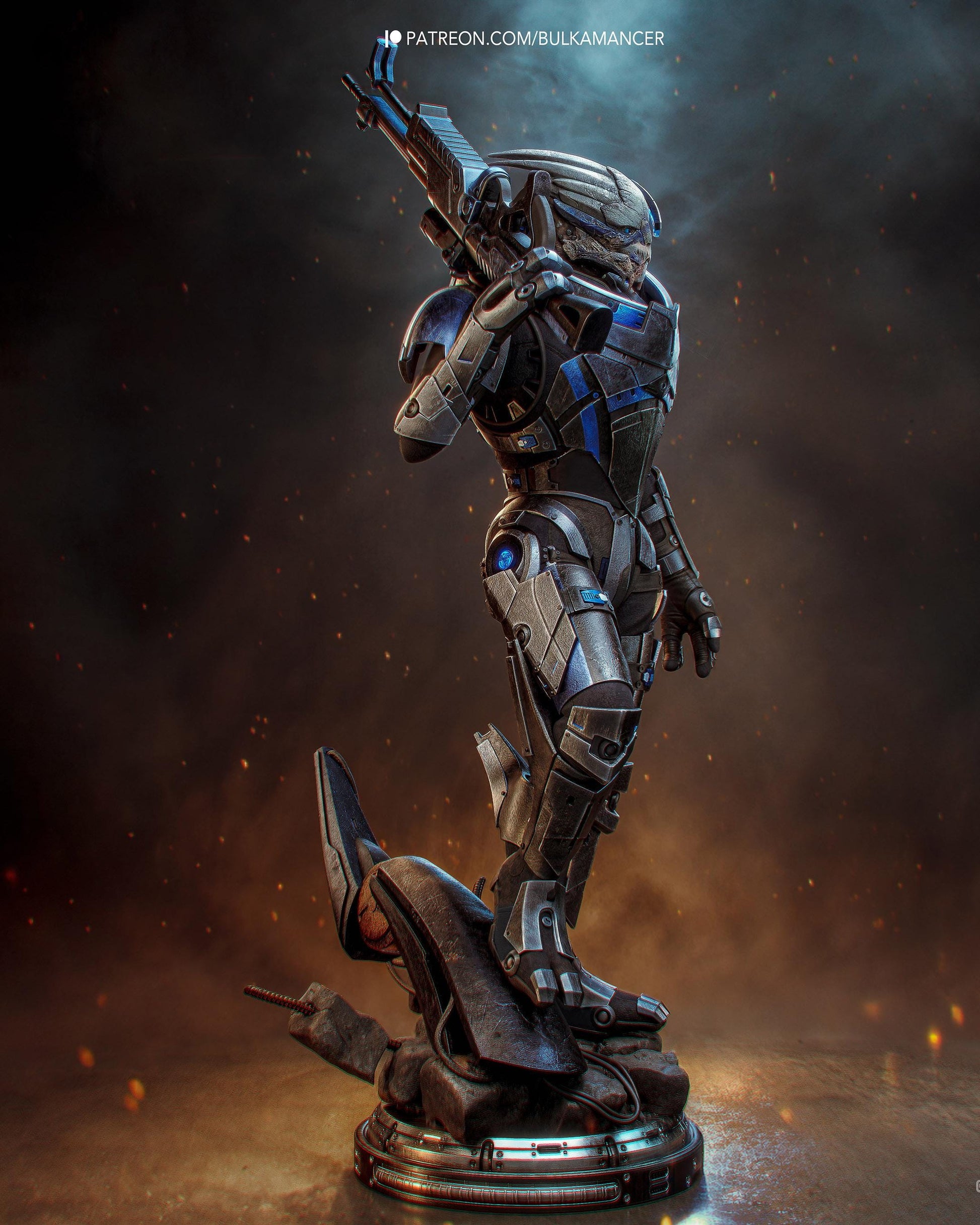 3D Model – Handpainted Resin Figure, Action Figure, inspired by Mass Effect – Marksman