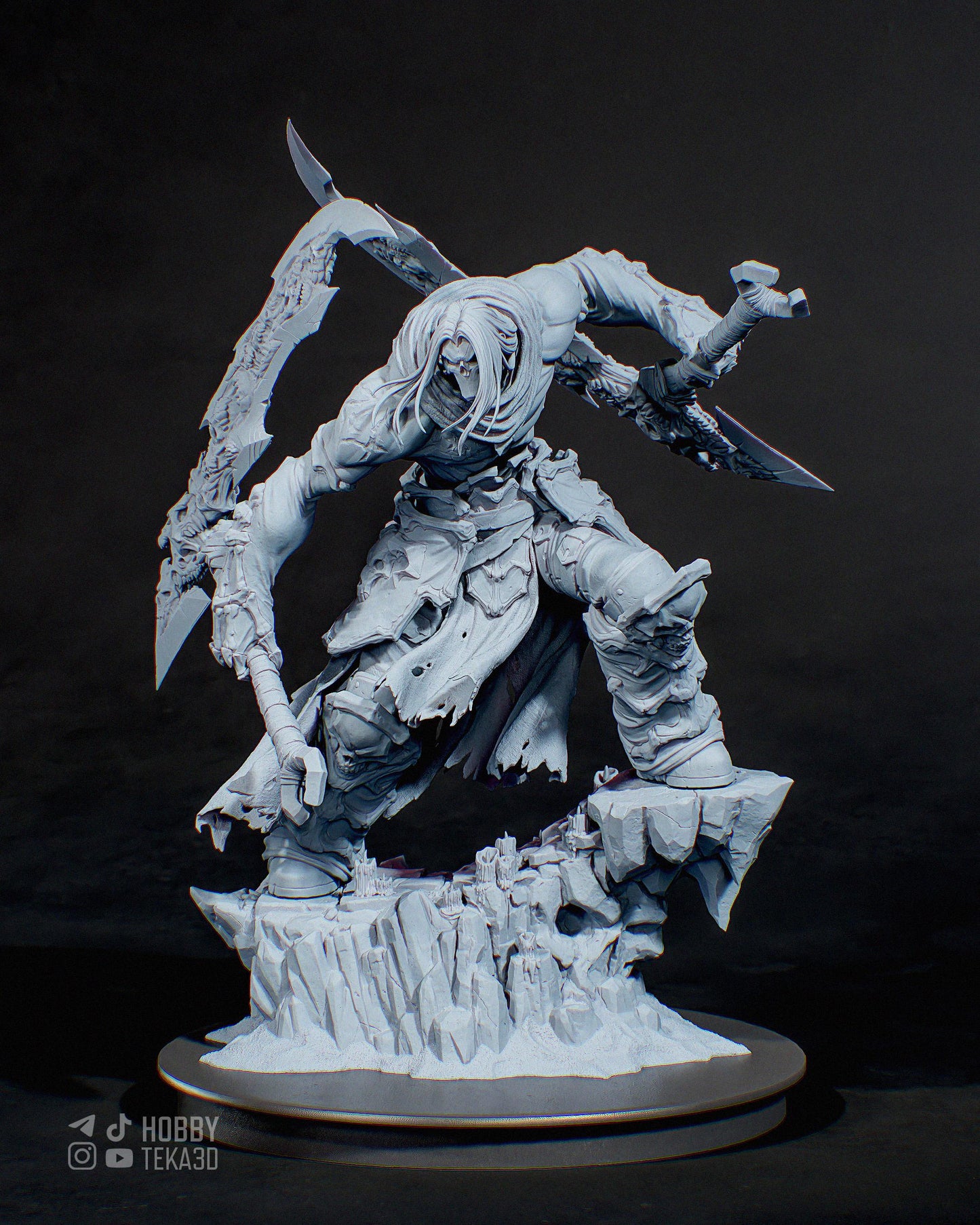 3D Model – DIY Resin Model Kit, Action Figure, inspired by Darksiders II – Harbinger