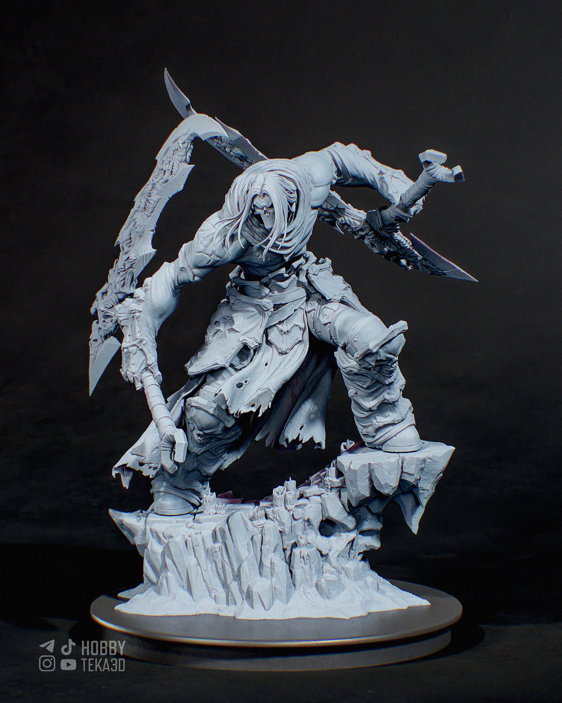 3D Model – DIY Resin Model Kit, Action Figure, inspired by Darksiders II – Harbinger