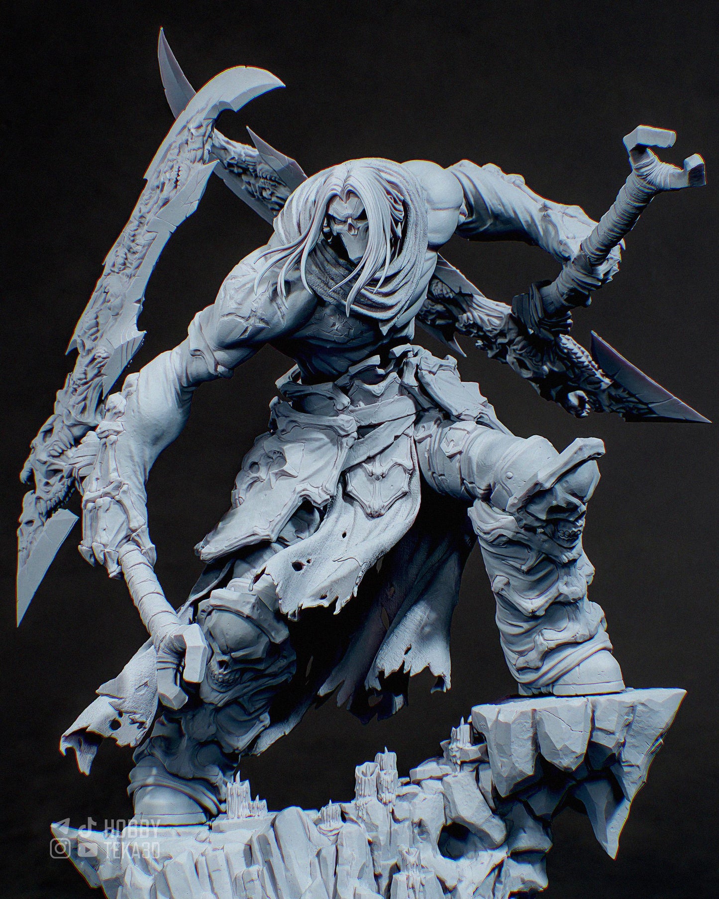 3D Model – DIY Resin Model Kit, Action Figure, inspired by Darksiders II – Harbinger