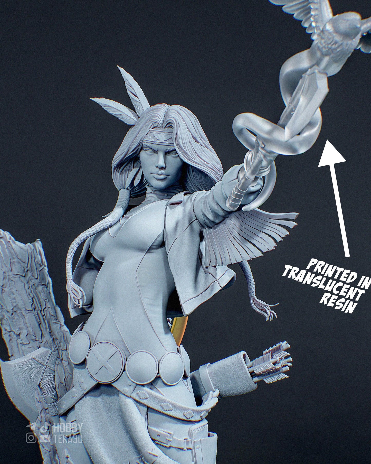 3D Model – DIY Resin Model Kit, Action Figure, inspired by X-Men – Huntress