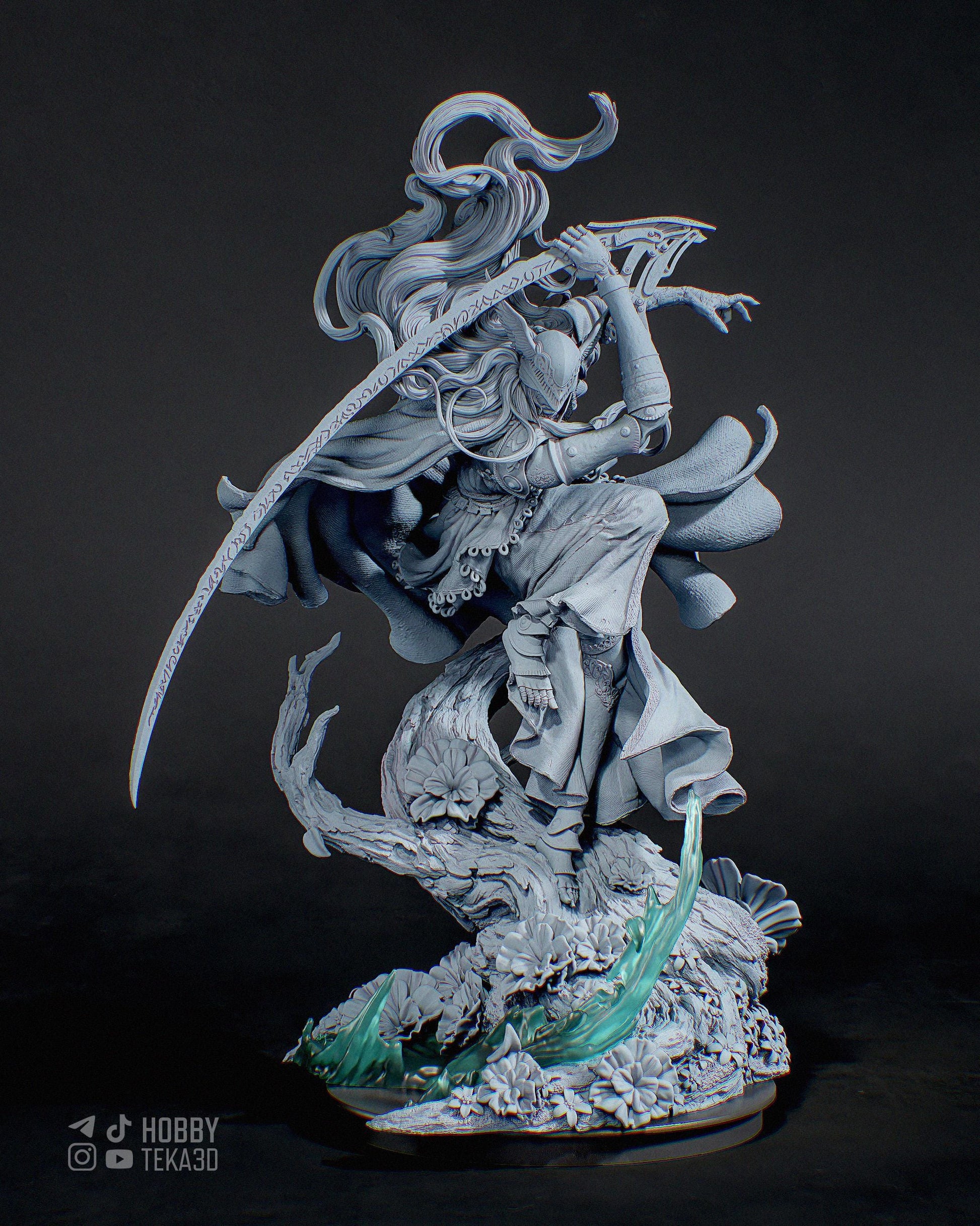 3D Model – Unpainted Resin Figure, Action Figure, inspired by Elden Ring – Valkyrie