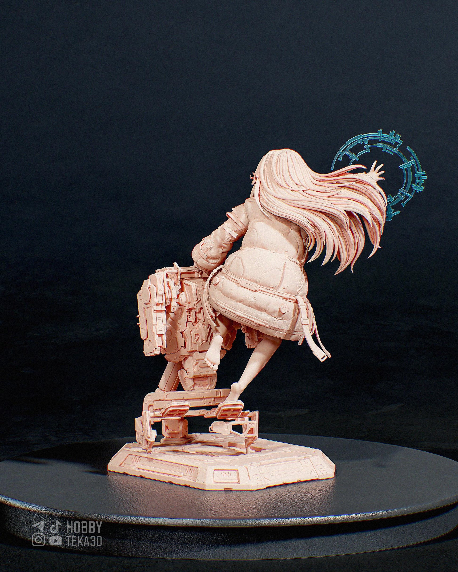 Diana – Paintable Resin Collectible, Action Figure, 3D model, inspired by Pragmata