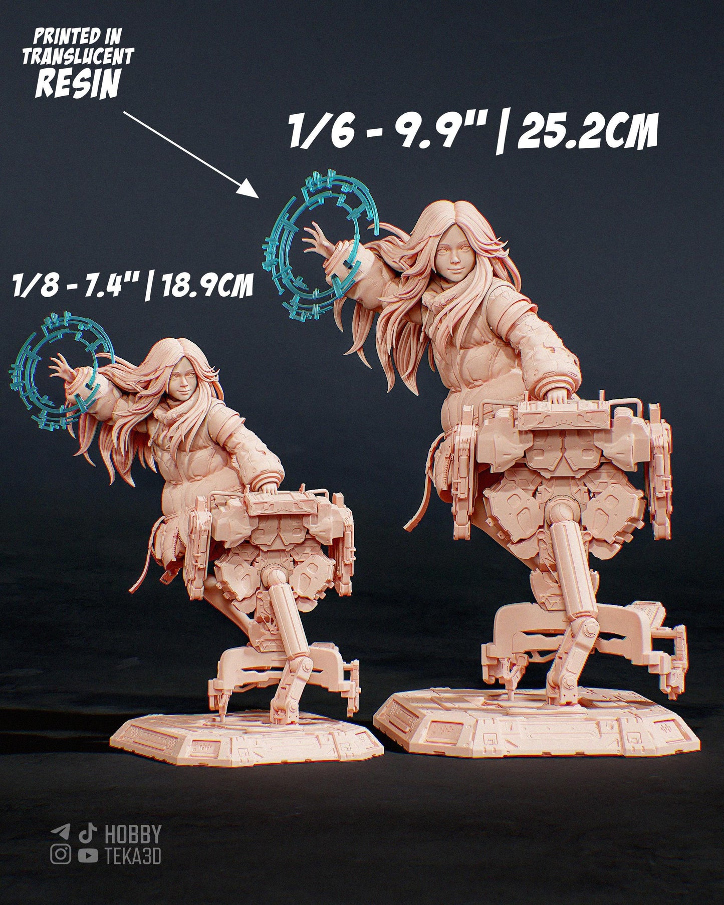 Diana – Paintable Resin Collectible, Action Figure, 3D model, inspired by Pragmata