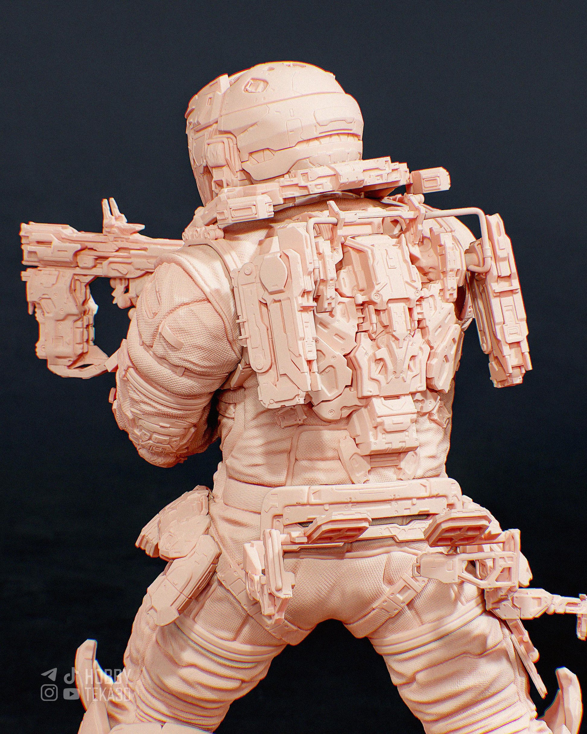 Hugh - 3D Model – Unpainted Display Figure, Action Figure, inspired by Pragmata