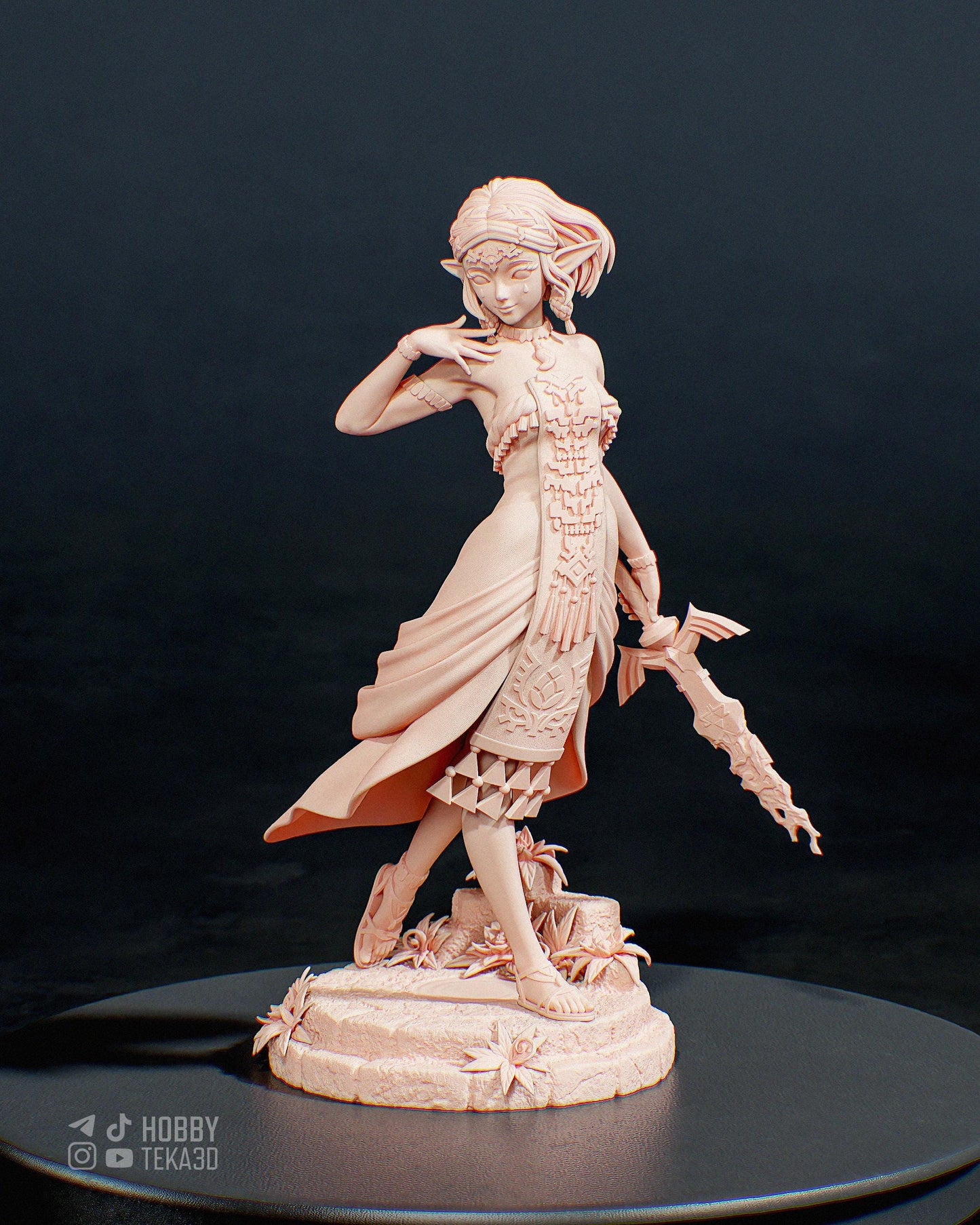 3D Model – DIY Paintable Statue, Action Figure, inspired by The Legend of Zelda – Sage