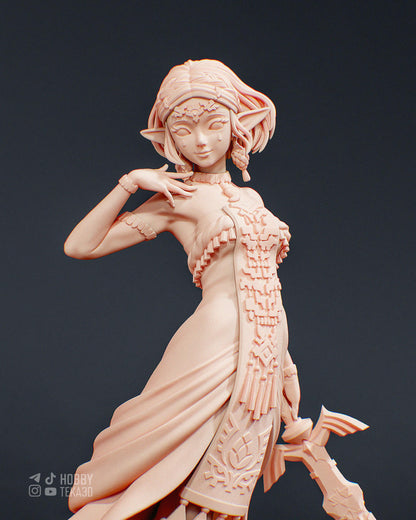 3D Model – DIY Paintable Statue, Action Figure, inspired by The Legend of Zelda – Sage