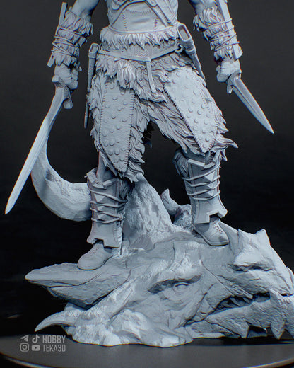 3D Model – Unpainted Resin Figure, Action Figure, inspired by Skyrim – Dragonslayer
