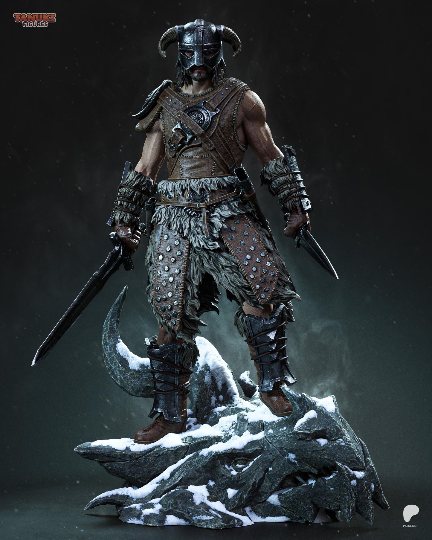 3D Model – Premium Handpainted Figure, Action Figure, inspired by Skyrim – Dragonslayer