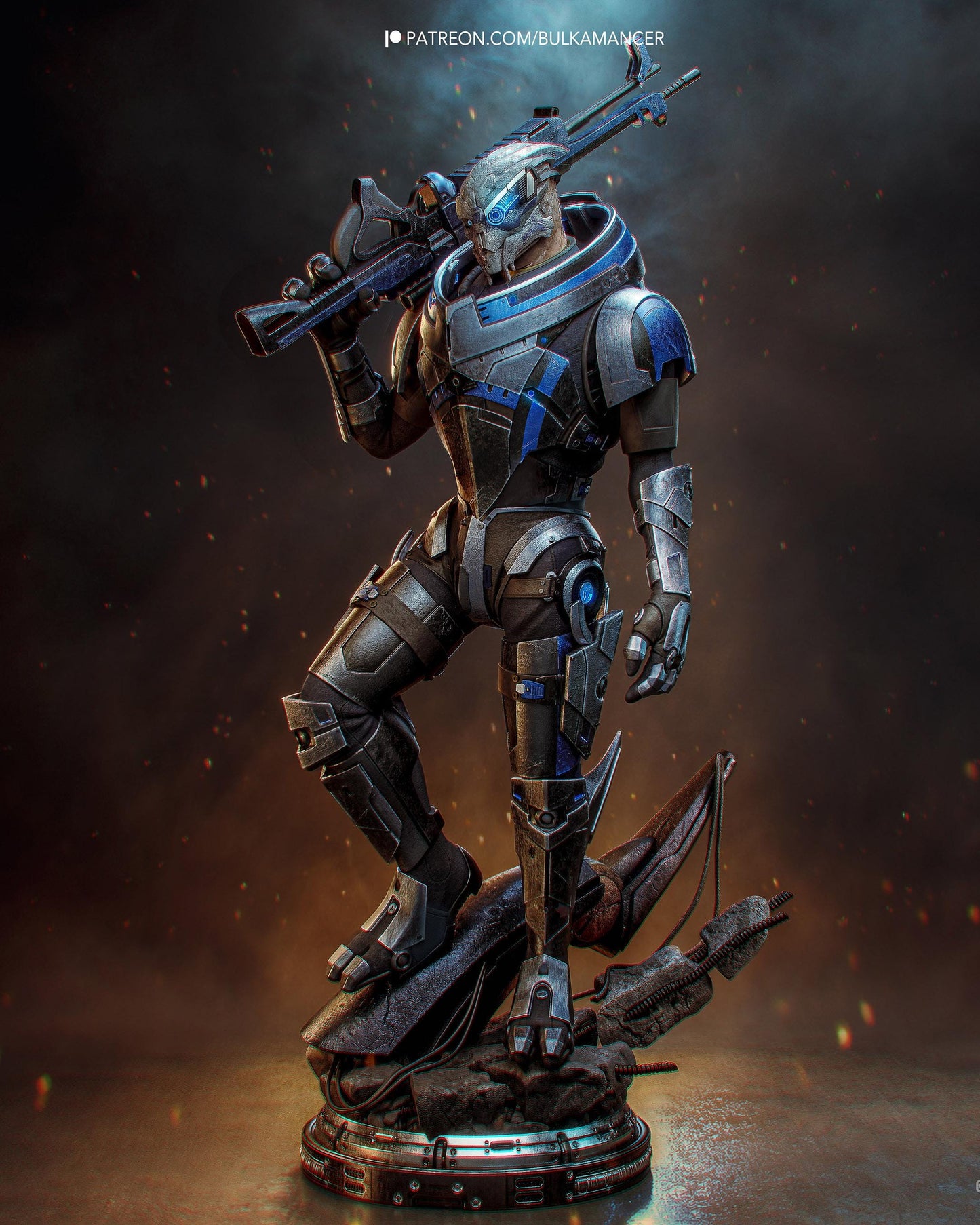 3D Model – Handpainted Resin Figure, Action Figure, inspired by Mass Effect – Marksman
