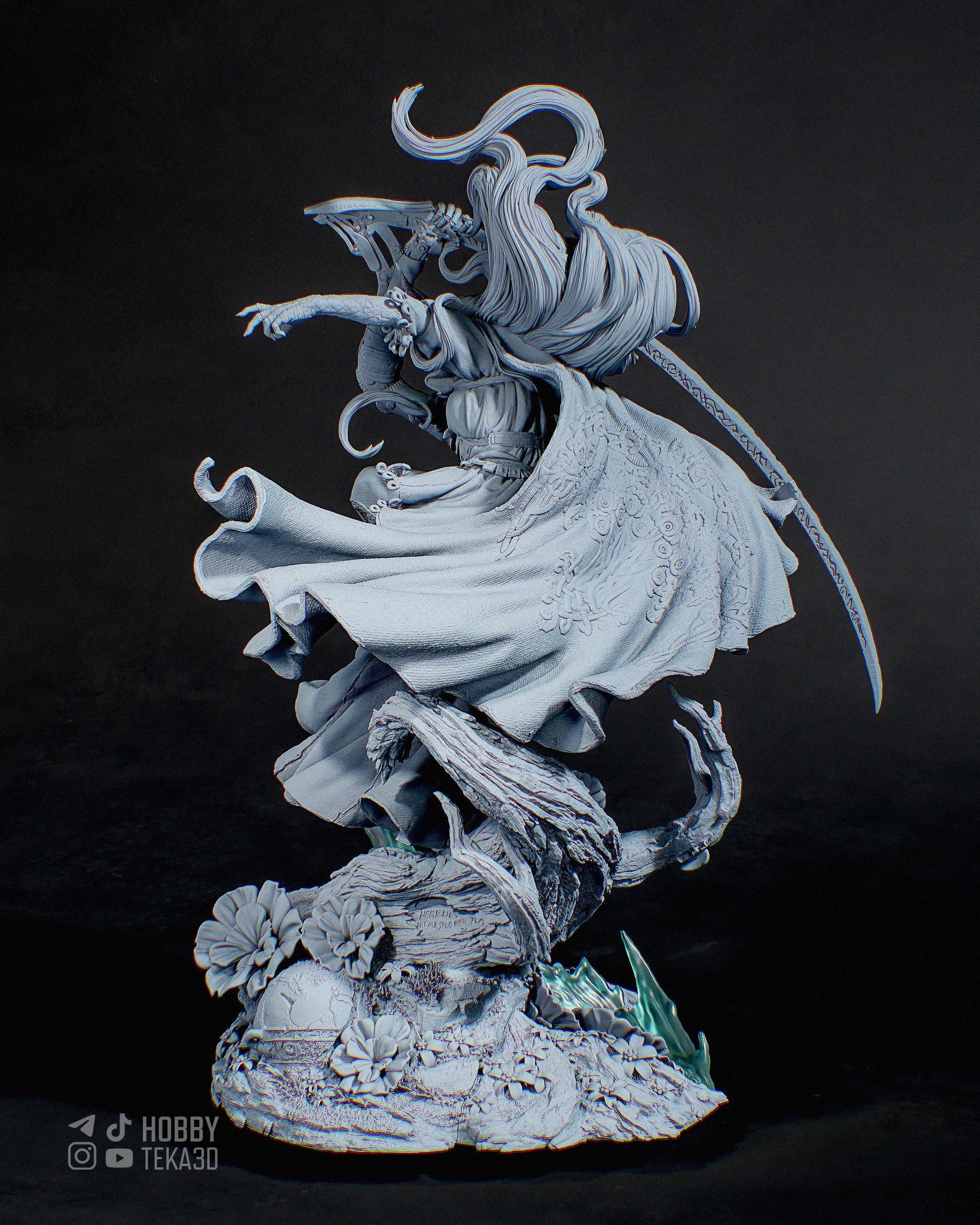 3D Model – Unpainted Resin Figure, Action Figure, inspired by Elden Ring – Valkyrie