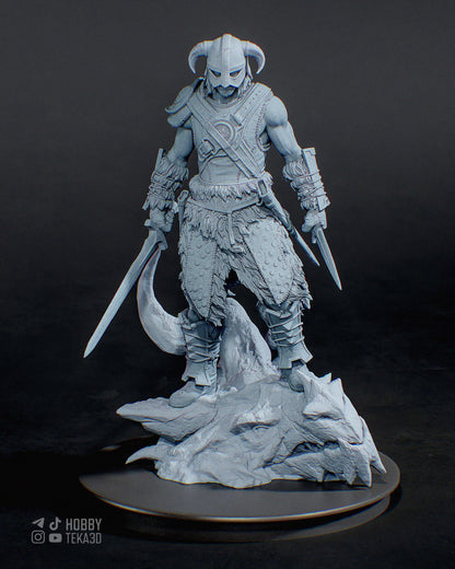 3D Model – Unpainted Resin Figure, Action Figure, inspired by Skyrim – Dragonslayer