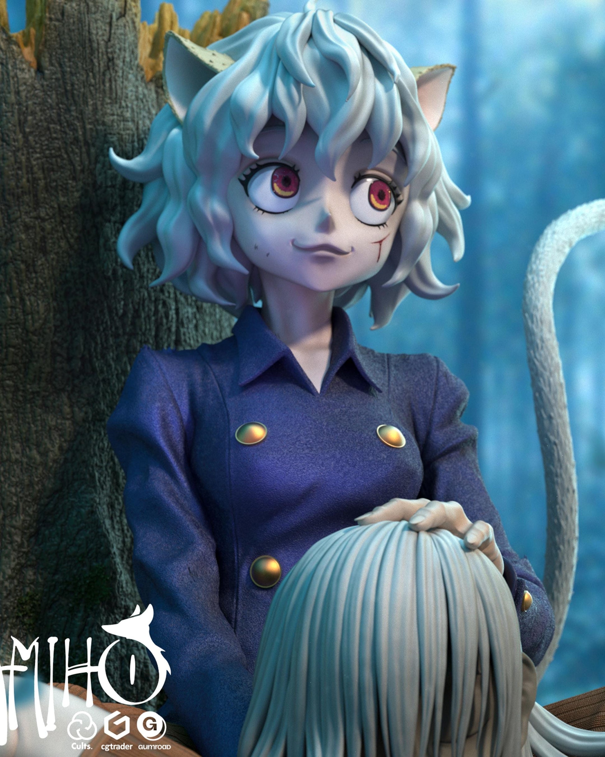 Anime Figure – Handpainted Resin Figure, Action Figure, inspired by Hunter x Hunter – Huntress